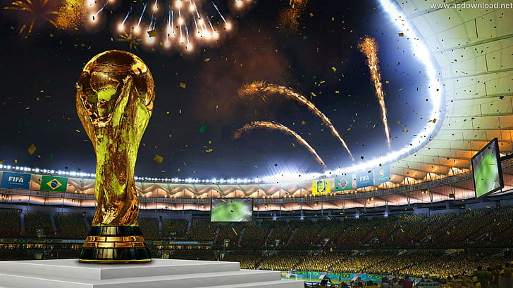 2014 20th FIFA World Cup, gold trophy, world cup 2014, HD wallpaper