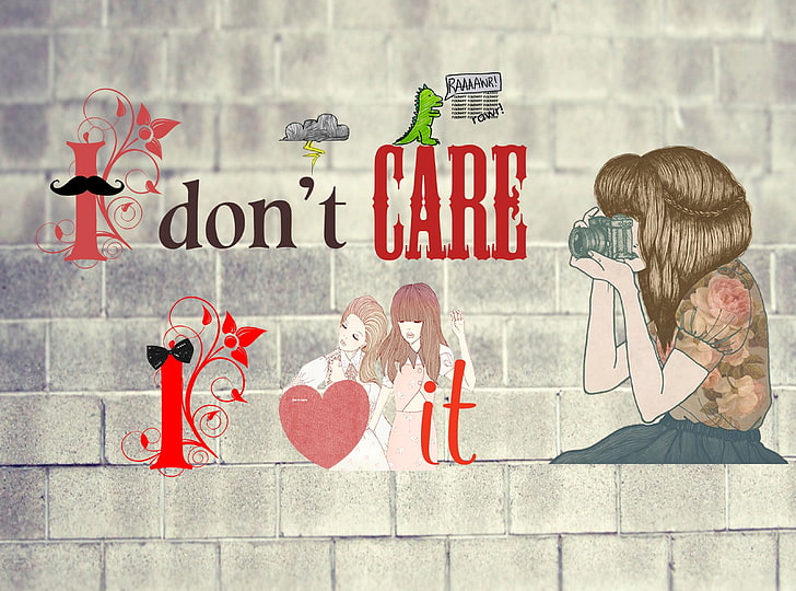 HD wallpaper: I Dont Care, I don't care text, Aero, Creative, communication  | Wallpaper Flare