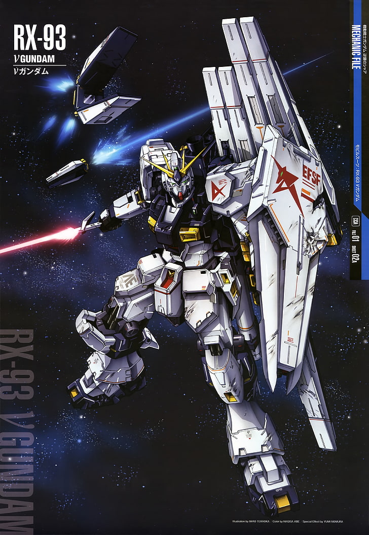 V Gundam illustration, robot, Universal Century, space, Mobile Suit Gundam: Char's Counterattack