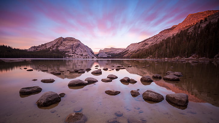 California, river, mountains, Yosemite National Park, water