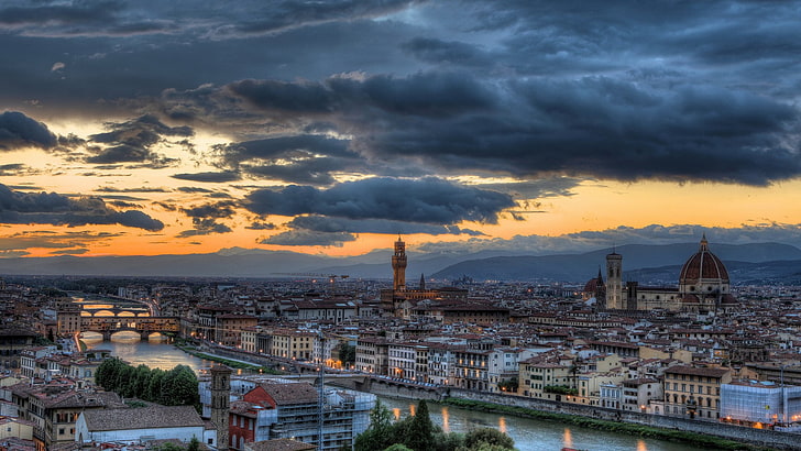 Florence, Italy, city, cityscape, architecture, Florence Cathedral, HD wallpaper