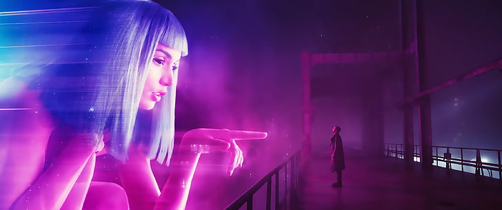 white-haired woman digital wallpaper, Blade Runner 2049, cyberpunk