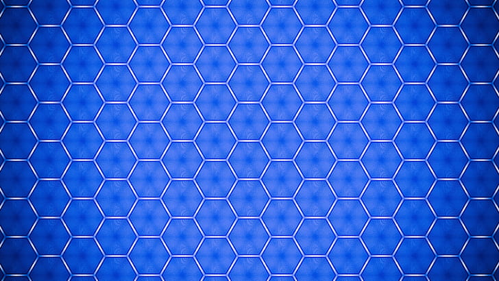 honeycomb, blue, pattern, electric blue, net, hexagon, mesh, HD wallpaper
