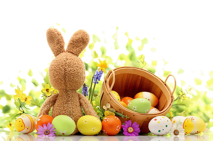 assorted Easter egg lot, celebration, holiday, animal representation, HD wallpaper