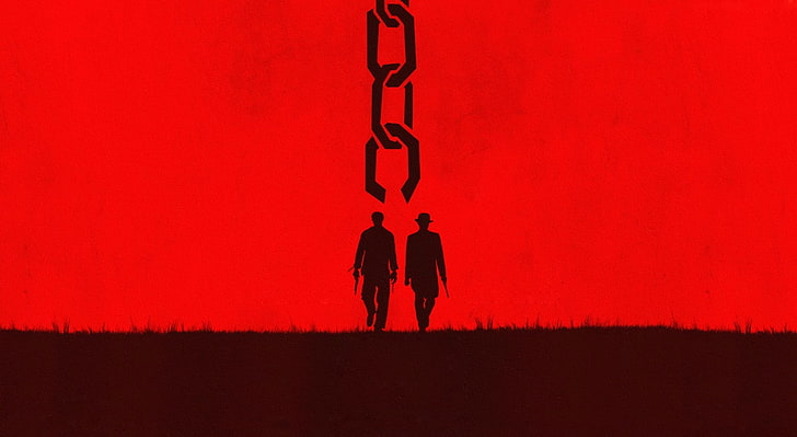 Django Unchained 2012, silhouette of two men wallpaper, Movies
