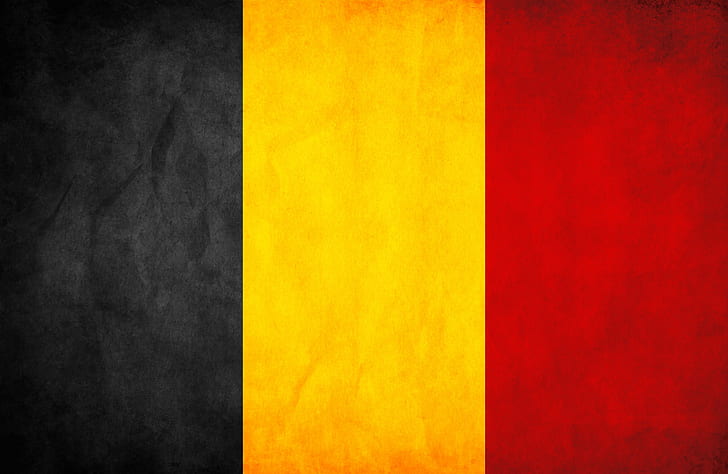 Belgium, flag, black, yellow, red, HD wallpaper