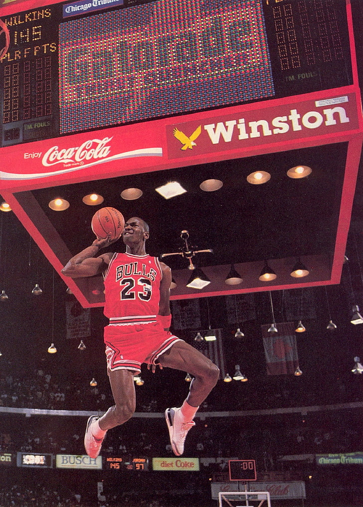 sports nba basketball michael jordan chicago bulls dunk 1375x1920  Sports Basketball HD Art