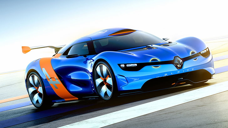 car, Renault Alpine, blue cars, mode of transportation, motor vehicle, HD wallpaper