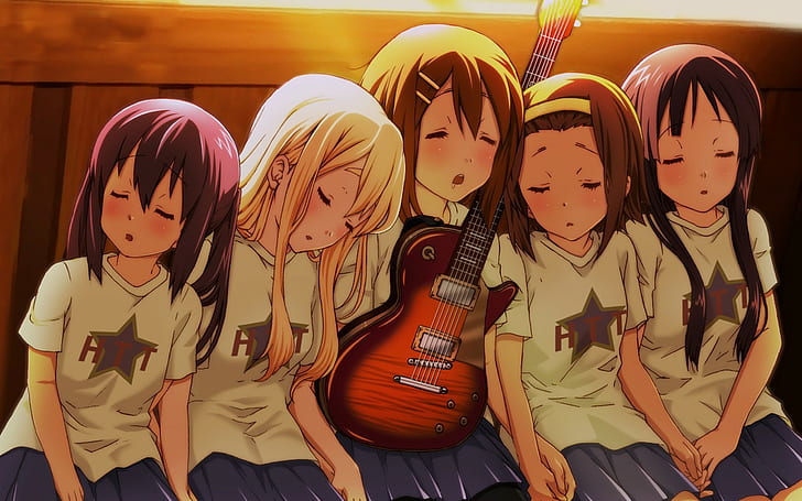 K-ON!, anime girls, Hirasawa Yui, Nakano Azusa, Akiyama Mio, HD wallpaper
