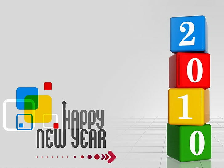 2010 Happy New Year HD, happy new year 2010 illustration, celebrations, HD wallpaper
