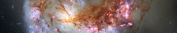 space, suns, nebula, multiple display, stars, galaxy, Hubble Deep Field, HD wallpaper