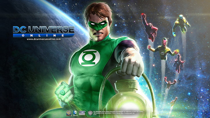 dc universe online, green color, illuminated, glowing, communication, HD wallpaper