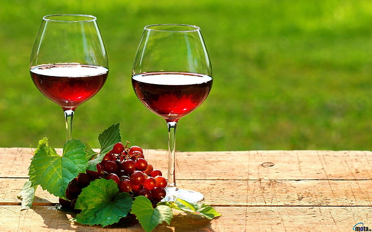 wine, drink, alcohol, grapes, food, leaves, food and drink, HD wallpaper