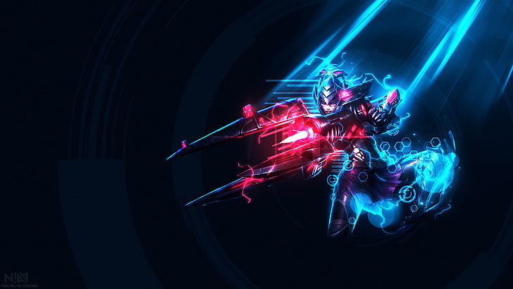 Wallpaper ID: 123899 / Lucian, Lucian (League of Legends), ADC, AD carry,  League of Legends, Riot Games, fire, futuristic, video game characters, PC  gaming, weapon Wallpaper