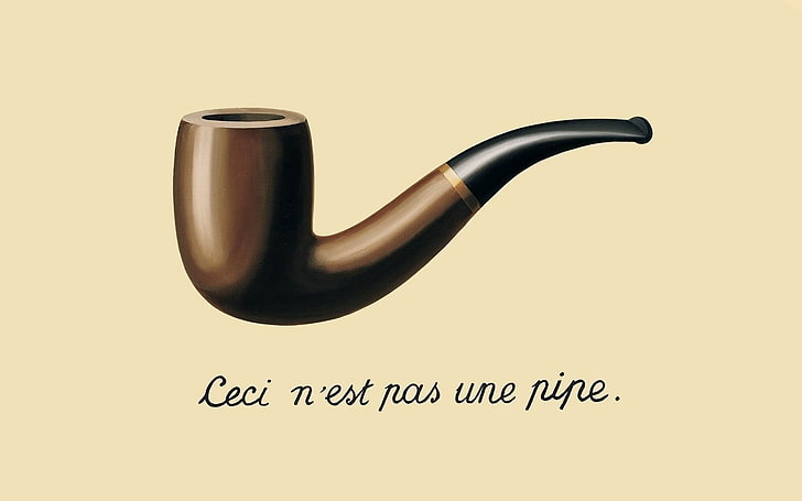 brown tobacco pipe illustration, pipes, René Magritte, painting