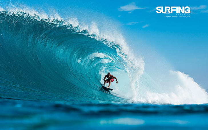 Surfing in Teahupoo Tahiti, travel and world, HD wallpaper