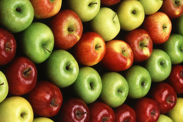 apples, colorful, fruit, symmetry, HD wallpaper