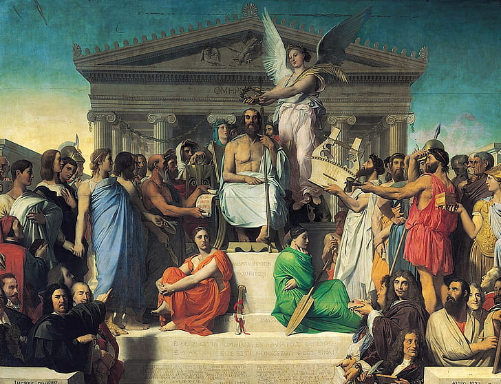 Ancient Greece, The Apotheosis Of Homer, Jean Auguste Dominique Ingres
