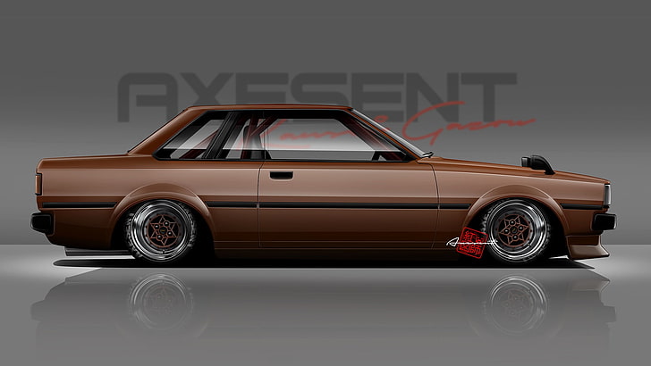 Axesent Creations, Toyota Corolla E70, render, JDM, Japanese cars, HD wallpaper
