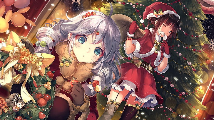 HD wallpaper: anime, christmas, xmas, festival, anime girl, anime girls |  Wallpaper Flare