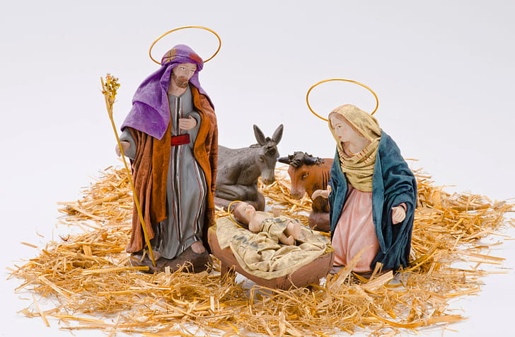 Holiday, Christmas, Baby, Cow, Donkey, Jesus, Mary (Mother of Jesus), HD wallpaper