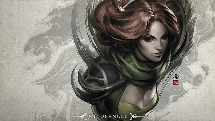 Dota 2, Loading screen, Windranger, young women, young adult