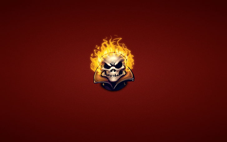 HD wallpaper: flame skull icon, fire, minimalism, head, skeleton, Ghost  Rider | Wallpaper Flare
