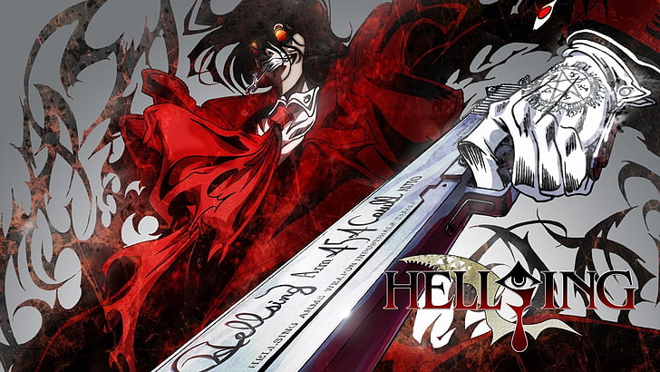 HD wallpaper: male anime character wallpaper, Hellsing, Alucard, pistol,  vampires