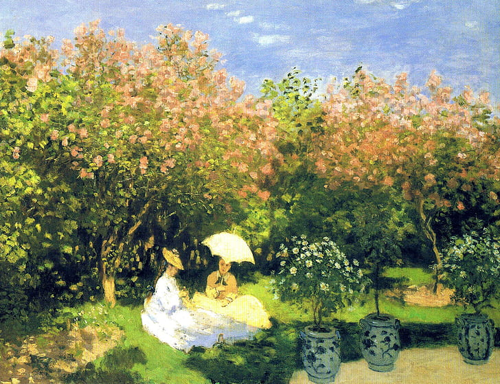 landscape, picture, Garden, Claude Monet