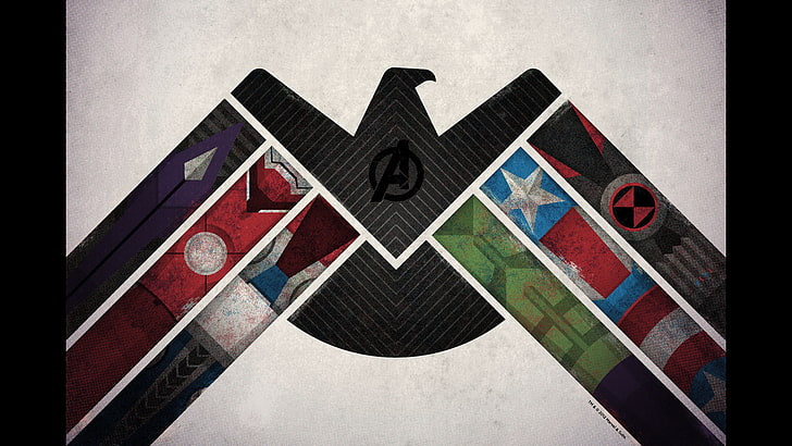 Nazi bird symbol illustration, The Avengers, superhero, flag, HD wallpaper