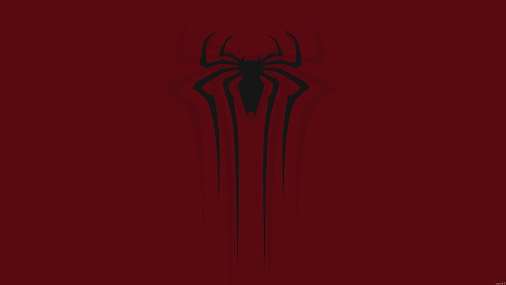 Marvel Spider-Man logo, wall, Marvel Cinematic Universe, minimalism, HD wallpaper