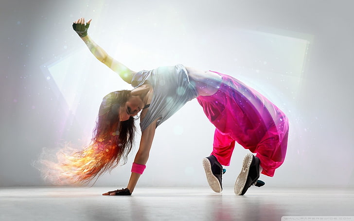 dancer, breakdance, women, dancing, digital art, full length