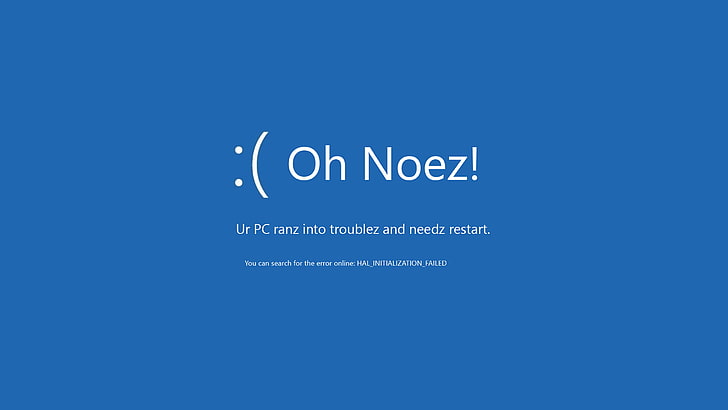 blue background with text overlay, Windows 8, Blue Screen of Death