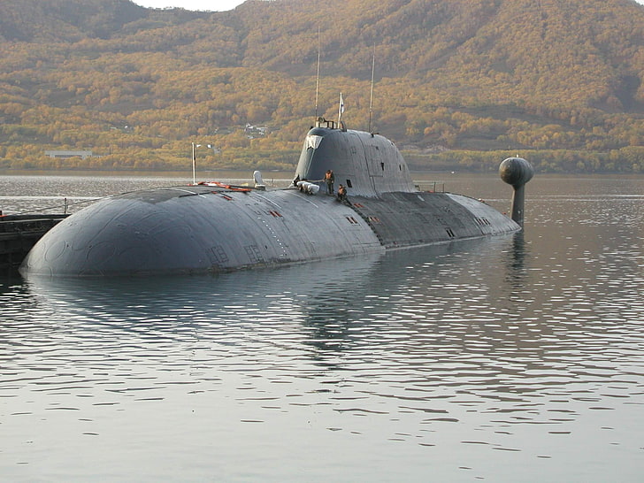 Akula, Project 971 sub., Russian Navy, submarine, water, nature, HD wallpaper