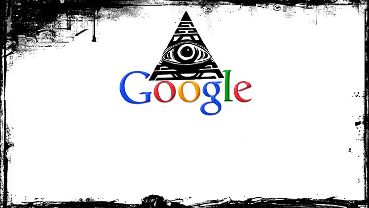 Google illustration, spies, eyes, Illuminati, pyramid, communication