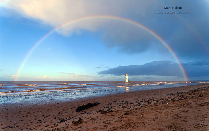 Point air rainbow-Mark Nelson Windows 10 Wallpaper, sea, beach HD wallpaper