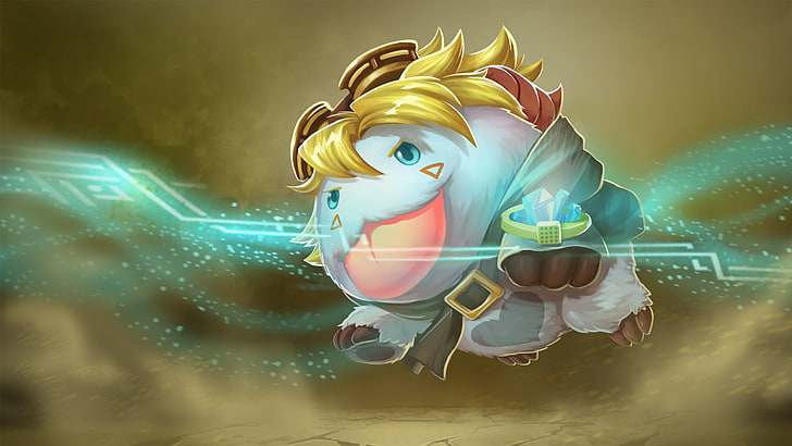 yellow-haired gray monster showing tongue illustration, League of Legends