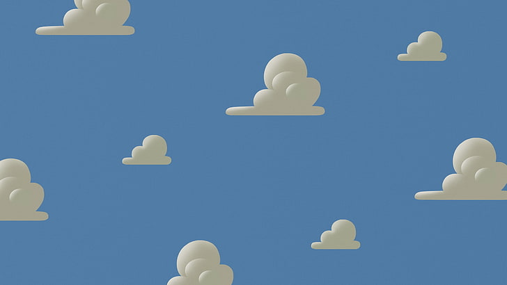 Toy Story, animated movies, clouds, sky, no people, large group of objects
