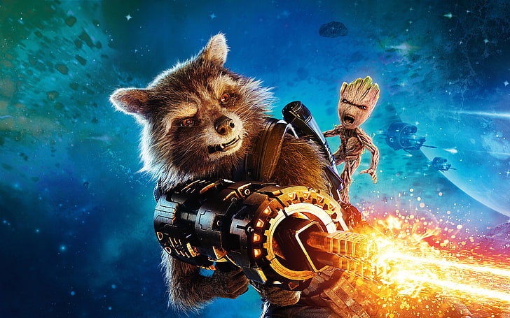 Marvel Guardians of the Galaxy Rocket Raccoon and Groot wallpaper, HD wallpaper