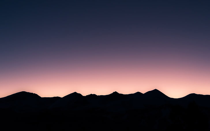 Mountains sunset silhouette-2016 High Quality Wall.., sky, scenics - nature