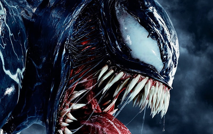 Marvel Venom, Marvel Comics, Symbiote, teeth, close-up, no people, HD wallpaper