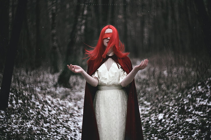 Shirø Igarashi, redhead, hands, nature, women, fantasy girl