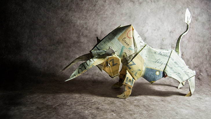 paper, animals, origami, paper currency, finance, business, HD wallpaper
