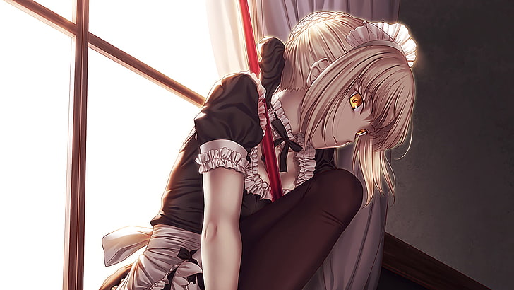Fate Series, Fate/Stay Night, anime girls, Saber Alter, indoors, HD wallpaper