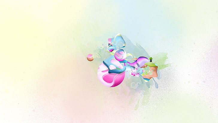 pink and multicolored digital wallpaper, digital art, abstract