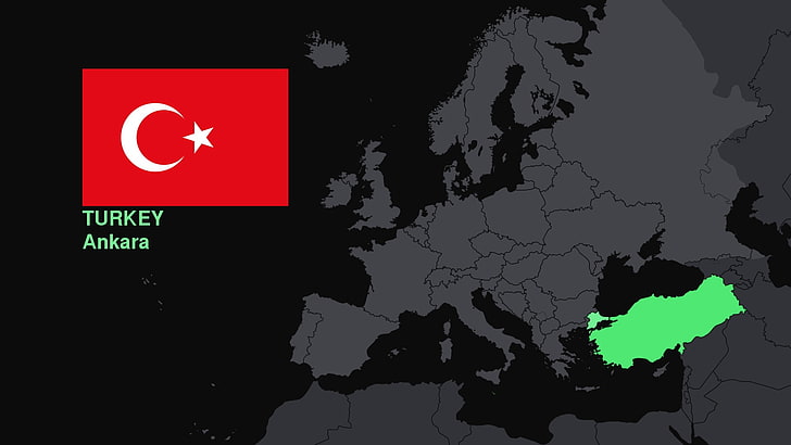 Turkey, map, flag, communication, no people, red, sign, guidance, HD wallpaper
