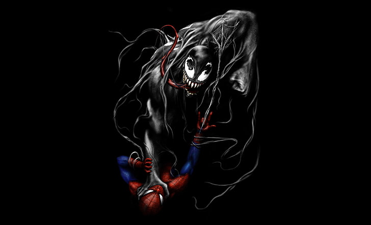 HD wallpaper: Dark background, 4K, Minimal, Black, Spider-Man, Venom |  Wallpaper Flare