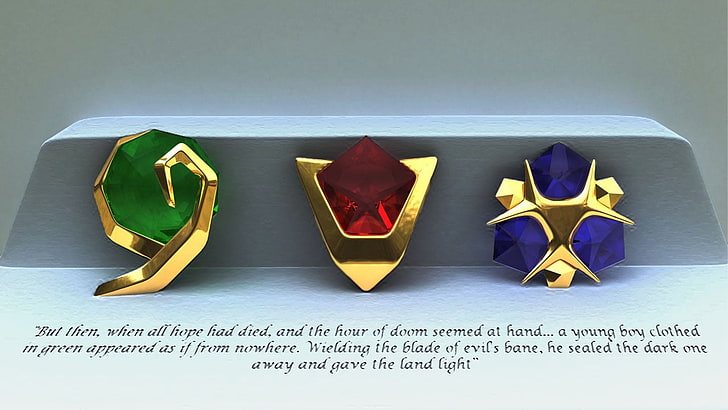 red, blue, and red gemstones, The Legend of Zelda: Ocarina of Time, HD wallpaper