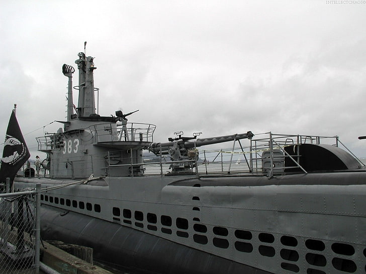 submarine, U-Boot, military, vehicle, nautical vessel, sky