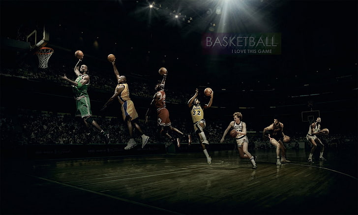 HD wallpaper: U.S.A. player painting, USA, NBA, basketball, Larry Bird, Magic  Johnson